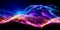 3d render. Abstract futuristic background with blurry glowing wave and neon lines. Spiritual energy concept, digital fantastic