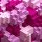 3d render, abstract geometric background, colorful constructor, logic game, cubic mosaic, isometric wallpaper, pink structure,