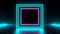 3d render, abstract geometric neon background, squre glowing in the dark