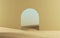 3d render, abstract modern minimal background with arch on a desert landscape with sand dunes, doorway in the wall