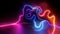 3d render, abstract neon background with pink blue red glowing fuzzy lines