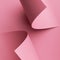 3d render, abstract pink background with scrolled paper corners