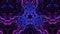 3d render. Abstract symmetric 3D structures, smooth blue purple color gradients, glow glitter. Kaleidoscope effect with
