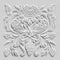 3d render, abstract white botanical background, stone carved floral ornament, plaster texture, alabaster, tropical flowers and