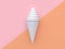 3d render abstract white ice cream minimal pink orange pastel background tilted