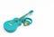 3D Render Acoustic Guitar with Music headphone 3d illustration Design