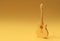 3D Render Acoustic Guitar on yellow background 3d illustration Design