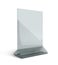 3D render acrylic clear menu holder triangle base