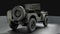 3D render of an American Willys jeep. Game industry. Gamedev