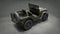 3D render of an American Willys jeep. Game industry. Gamedev