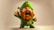 3D Render of Angry Leprechaun Man Character