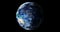 3d render animation blue planet earth from space showing America and Africa, USA, globe world isolated on black background