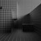 3d render, architectural blocks, empty room, grid texture, black and white abstract minimal background