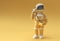 3d Render Astronaut calling gesture with old telephone 3d illustration Design