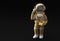 3d Render Astronaut calling gesture with old telephone 3d illustration Design