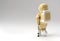 3D Render Astronaut Disabled Using Crutches To Walk 3D Illustration Design