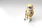 3D Render Astronaut Disabled Using Crutches To Walk 3D Illustration Design