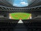 3D render of baseball stadium with black seats and VIP boxes