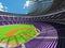 3D render of baseball stadium with purple seats and VIP boxes