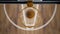 3d render Basketball ball flies into the basket top view