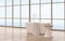 3D render of bathtub on wooden floor