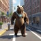 3d render of bear humanoid ai generated