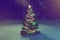 3d render beautiful decorated christmas tree in the snow is lit with lights garlands boxes of christmas gifts