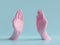 3d render, beautiful hands , female mannequin body parts, minimal fashion background, helping hands, blessing, partnership