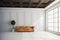 3d render of beautiful interior with white walls and wood ceiling