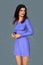 3D Render of a Beautiful Woman in a Purple Blue Dress