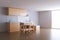 3d render beige kitchen in white room