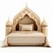 3d Render Of Beige Ottoman Caliphate Bed On White Background