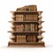 3d Render Of Beige Ottoman Era Bookcase With Books On White Background