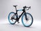 3d render bicycle blue and black color with gradient background