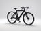 3d render bicycle with gradient white background pure black color
