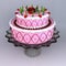 A 3D render of birthday and wedding cake