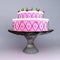 A 3D render of birthday and wedding cake