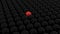 3d render of black balls and one red