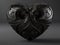 3D render of black heart.
