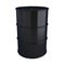 3d render of black oil barrel on white