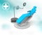 3d render of Blue Dental Chair