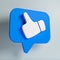 3d render of blue like icon in speech bubble, Social medias concepts with ai