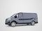 3d render blue minibus illustration on gray background with shadow