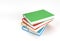 3D Render Books stack of book covers colorful textbook bookmark Design
