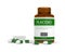 3D render of bottle with placebo pills over white
