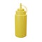 3D render of bottle with sauce for fast food. Mustard. Bright Illustration in cartoon, plastic, clay 3D style. Isolated