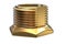 3D render of Brass Threaded Fitting on white background