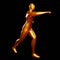 3d Render Bronze Stickman - Karate Punching Pose Doing a Straight Forward Punch