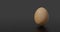 3d render. brown egg easter simple egg background. 3d trendy modern black background
