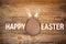 3d render of brown egg and the text Happy Easter